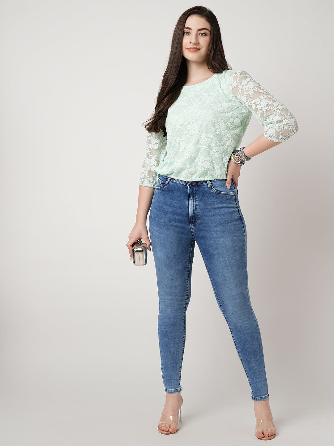 Women Sky High-Rise Skinny Fit Jeans