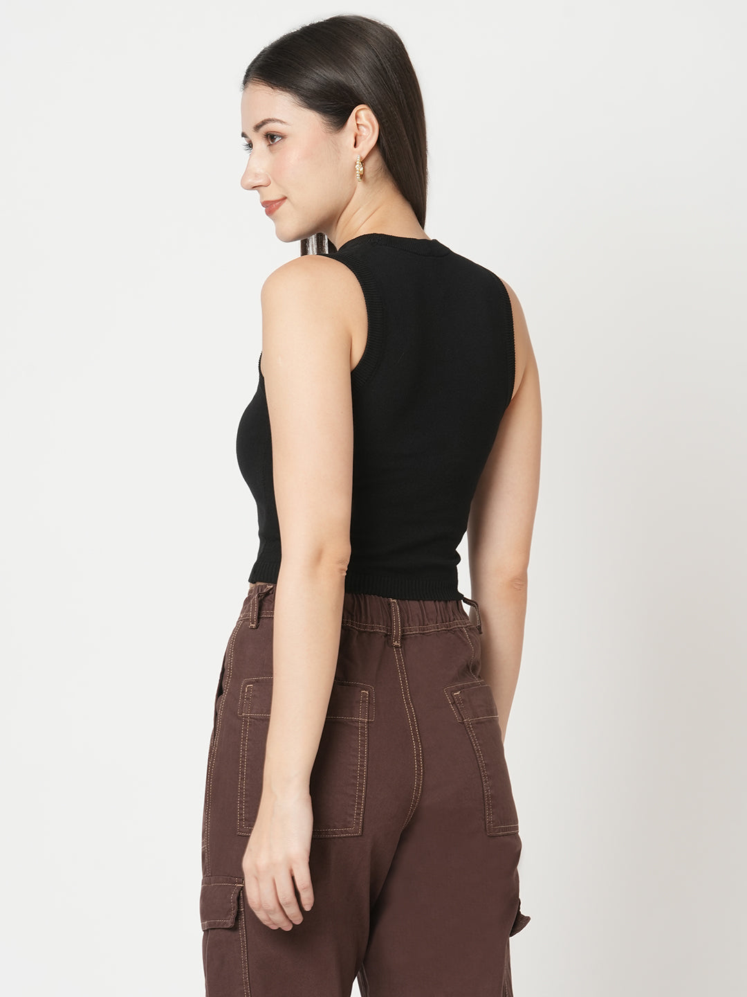 Women Ribbed Flat Knit Top