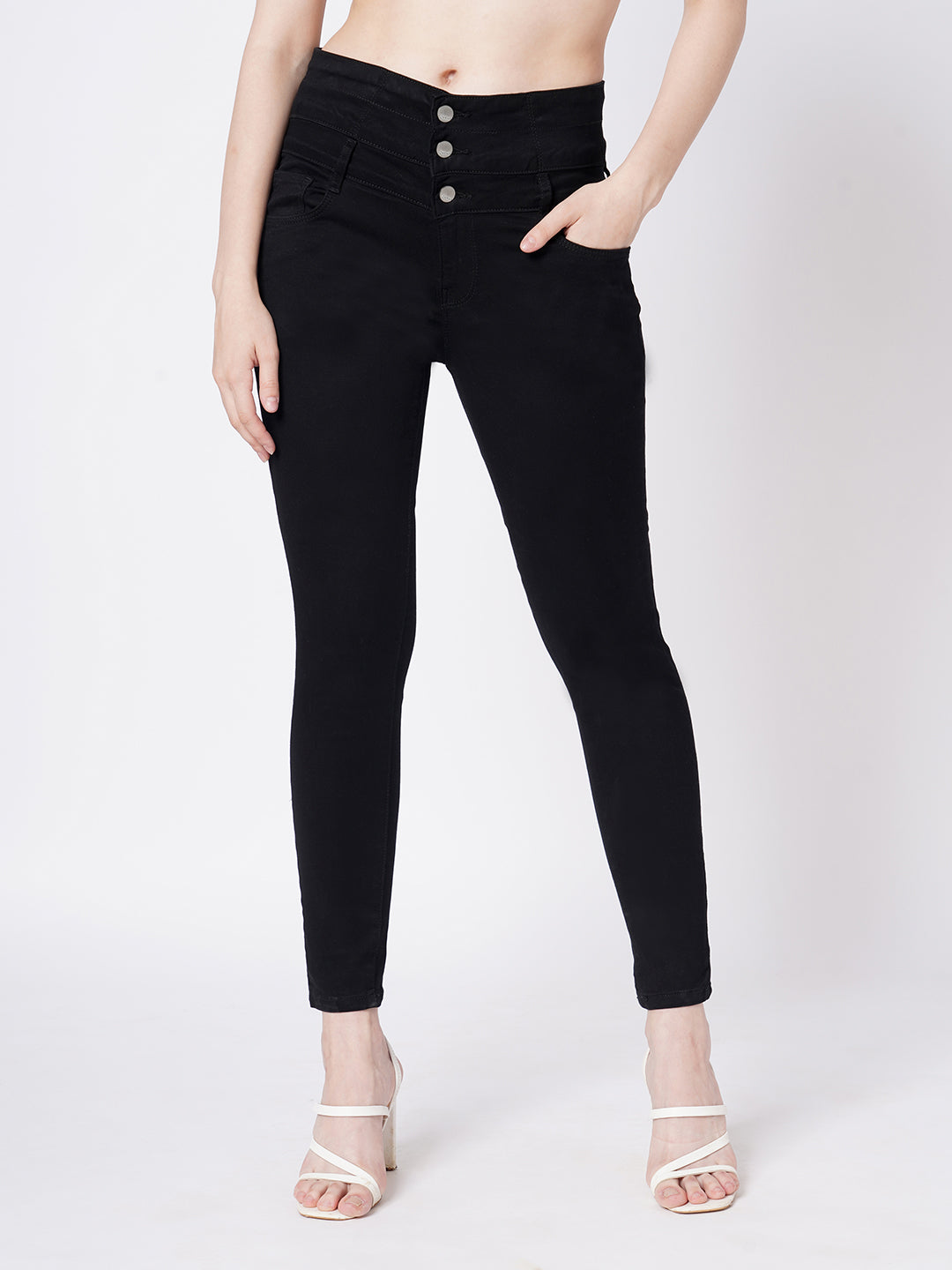 Women Black Super High-Rise Super Skinny Jeans