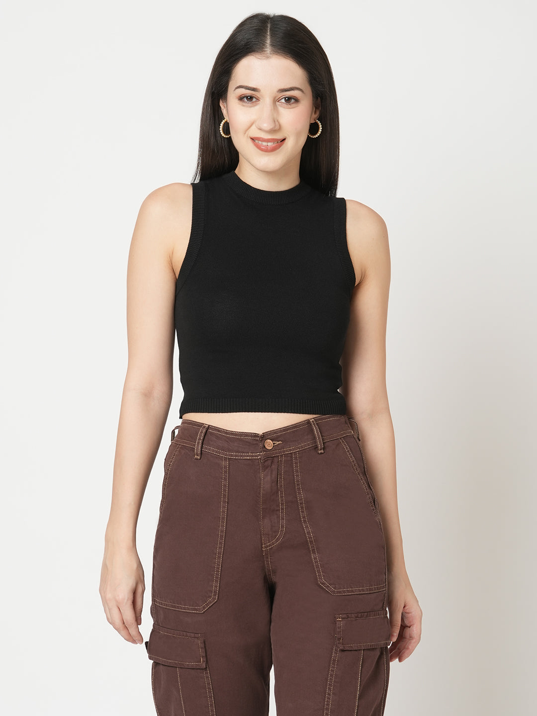 Women Ribbed Flat Knit Top