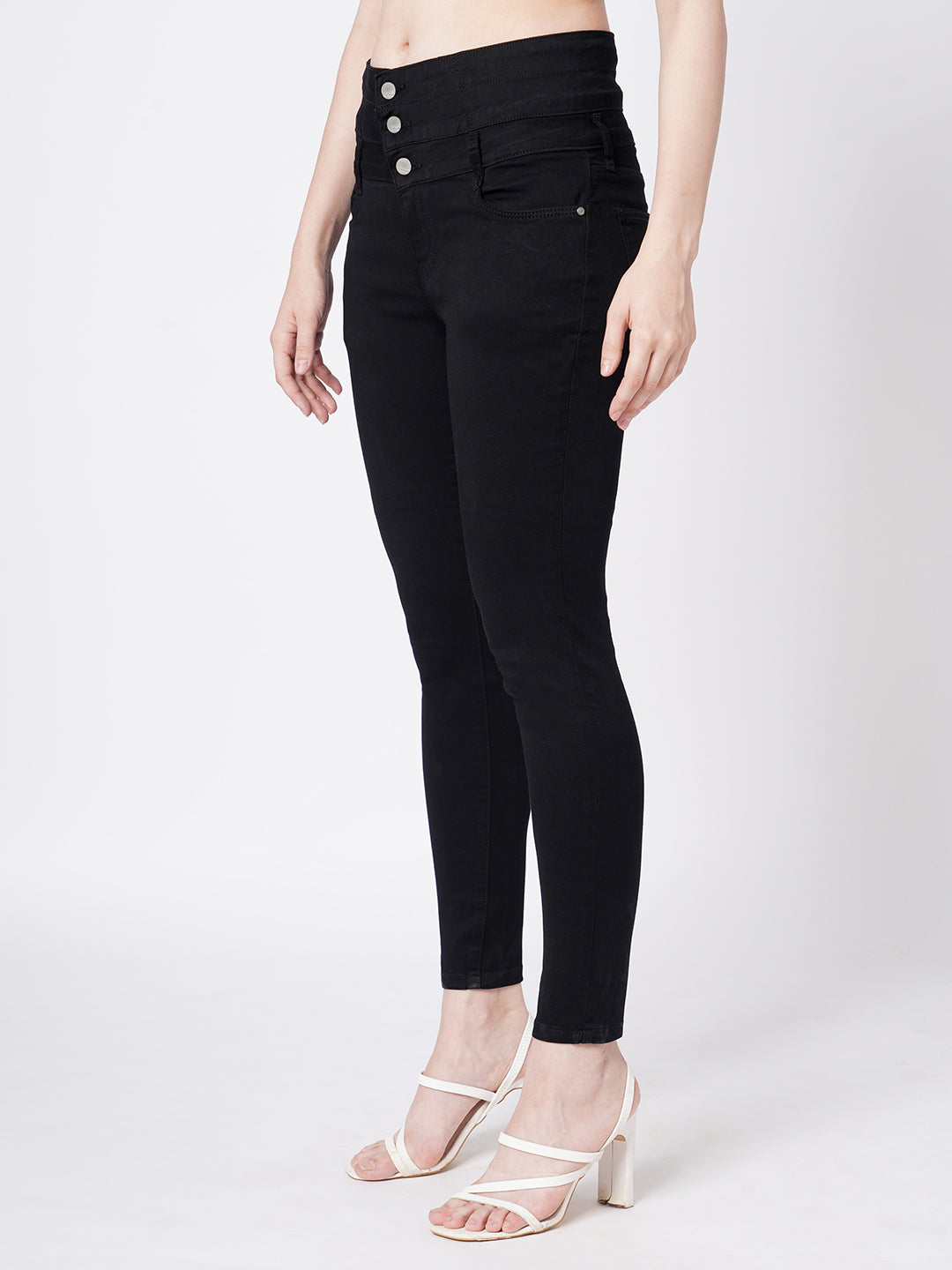 Women Black Super High-Rise Super Skinny Jeans