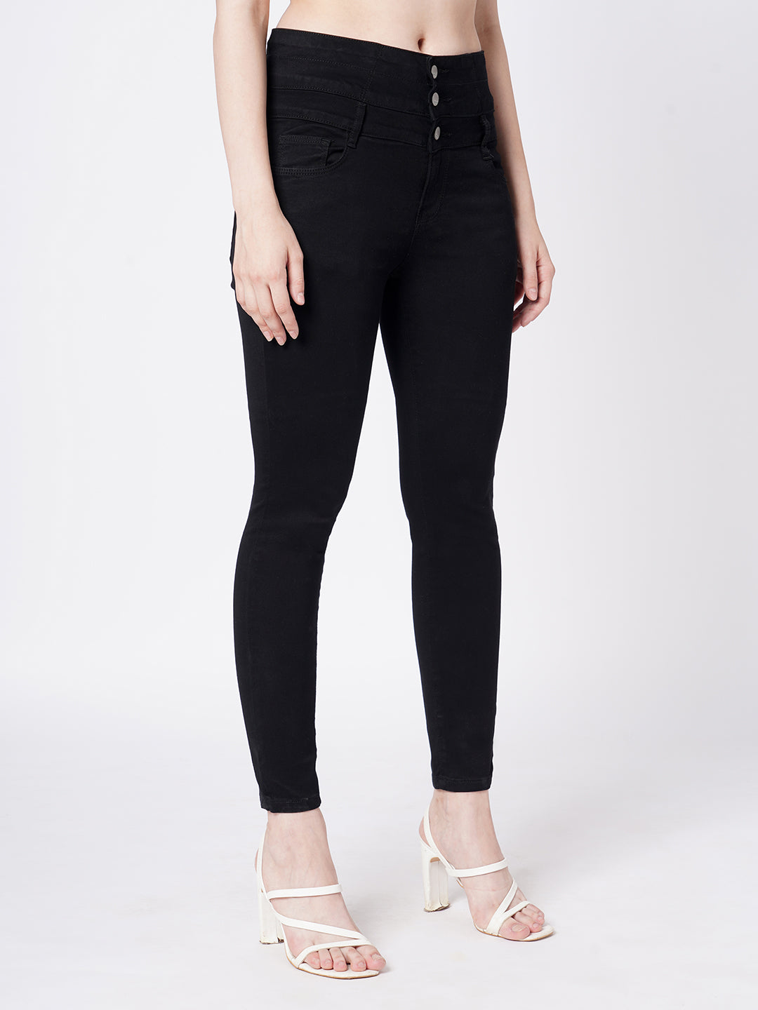 Women Black Super High-Rise Super Skinny Jeans