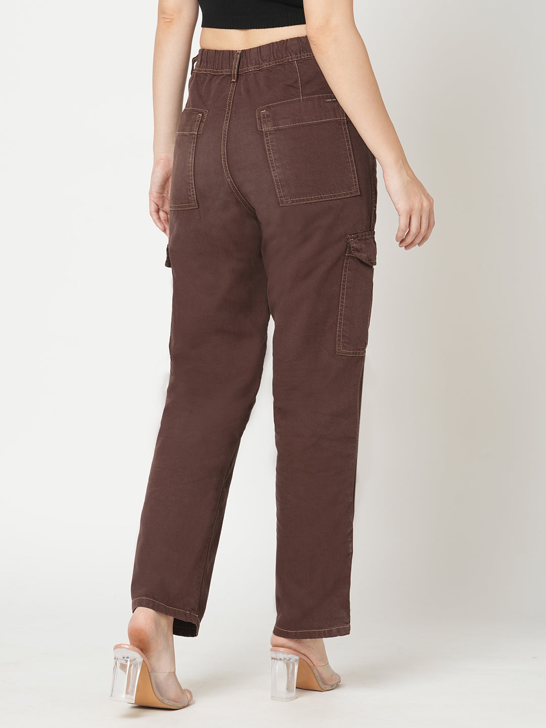 Women Sepia High-Rise Cargo