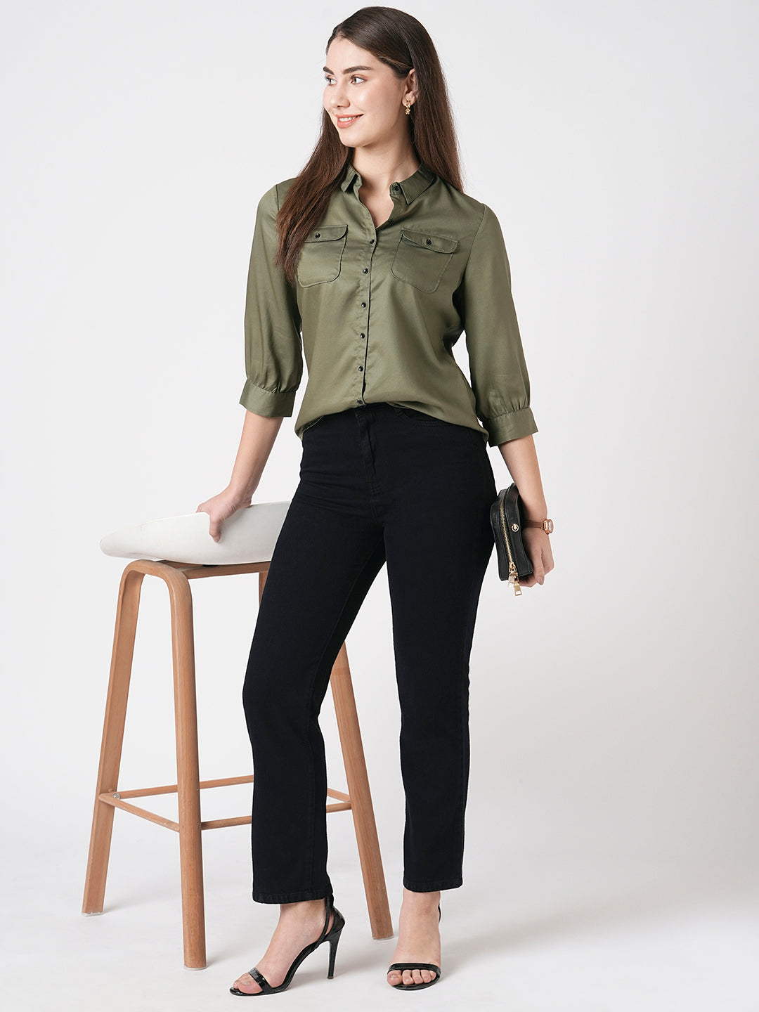 Women Black Relax Straight Jeans
