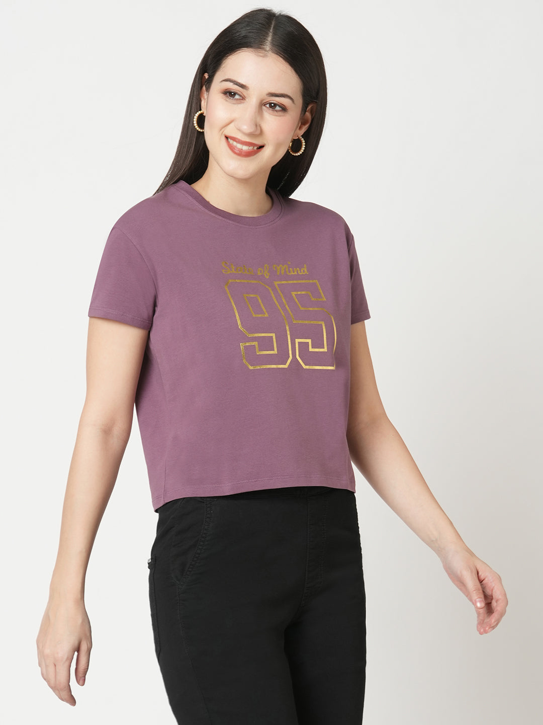 Women Mauve Graphic Tees