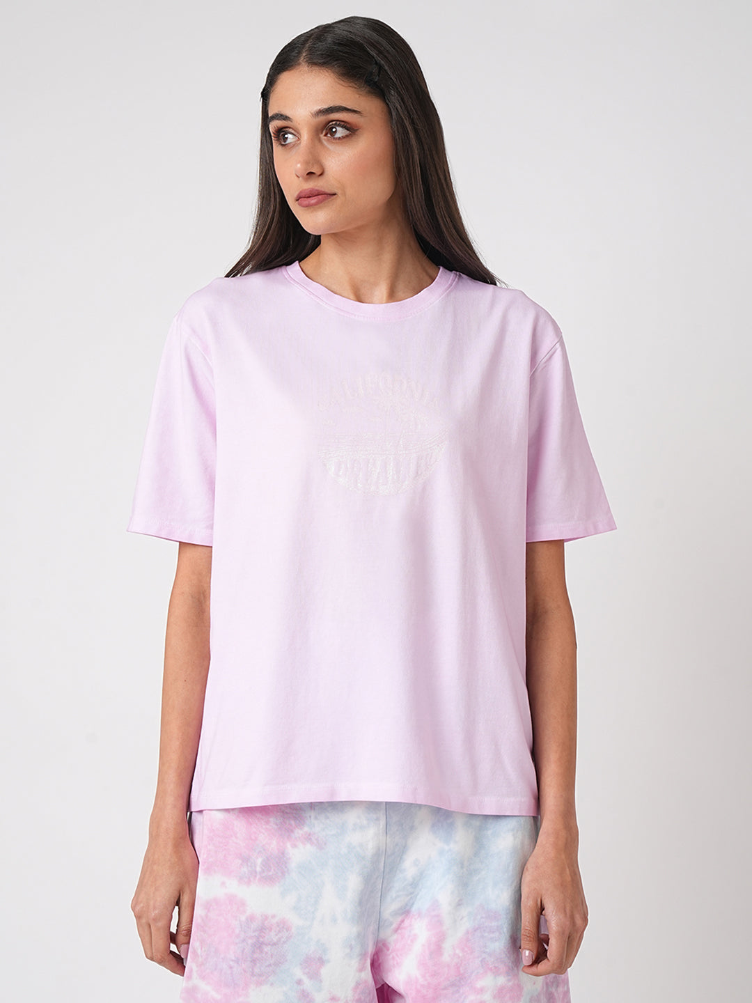 Women Lilac Cold Dye T-Shirt