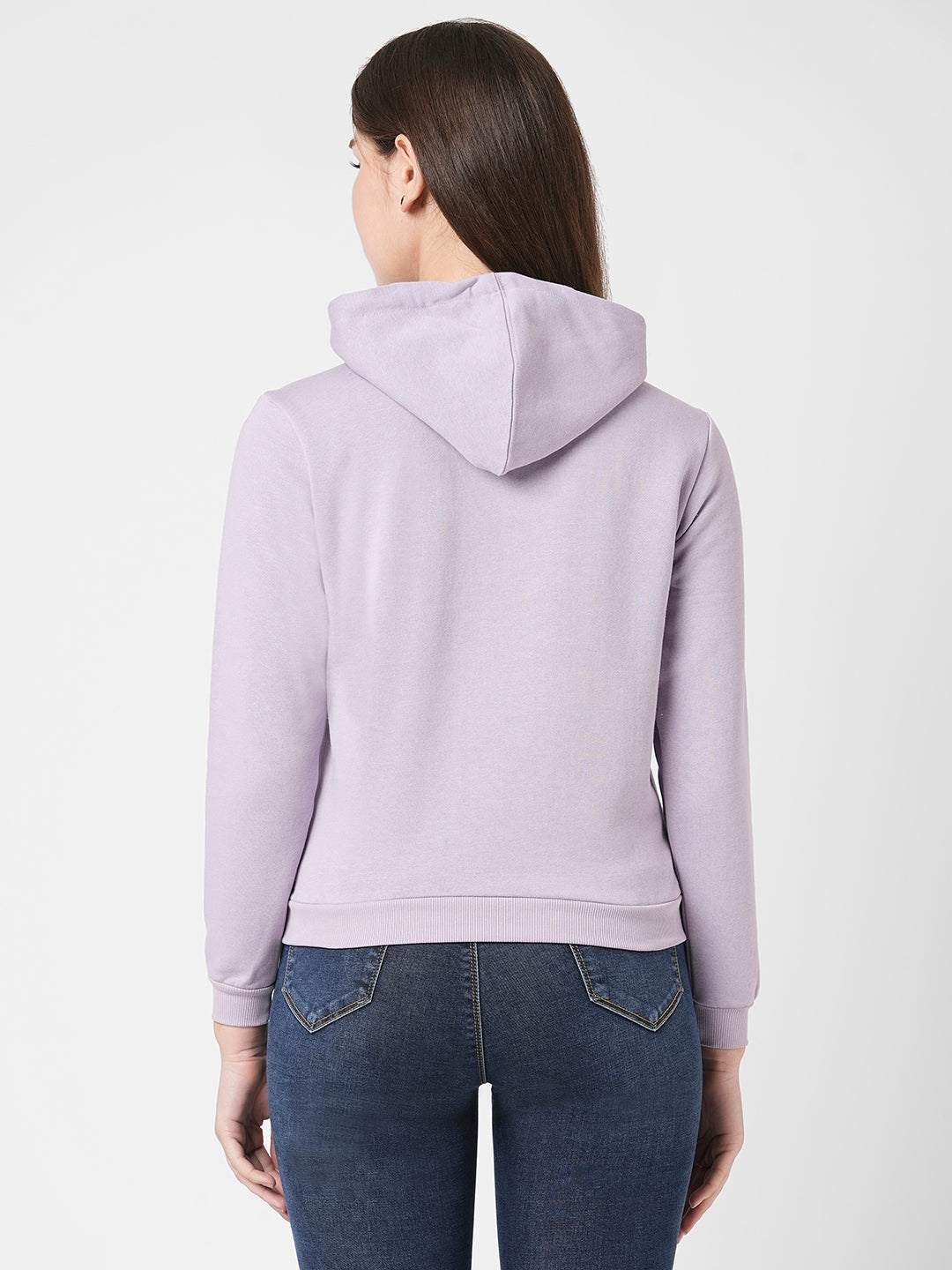 Women Lilac Printed Sweatshirt