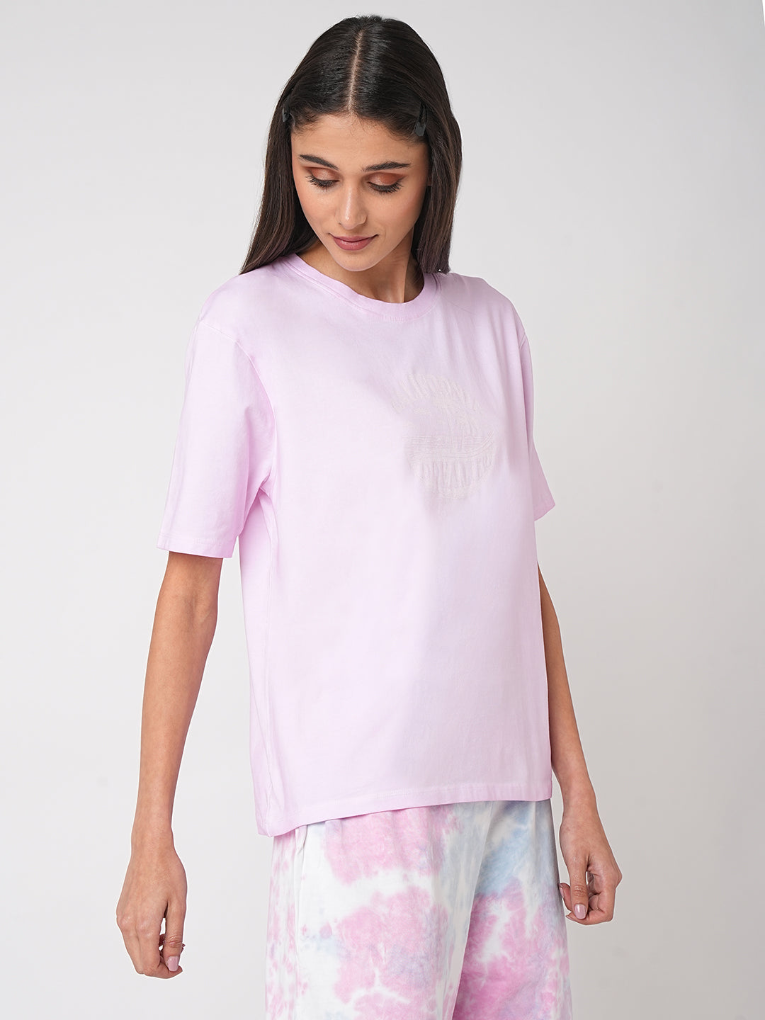 Women Lilac Cold Dye T-Shirt