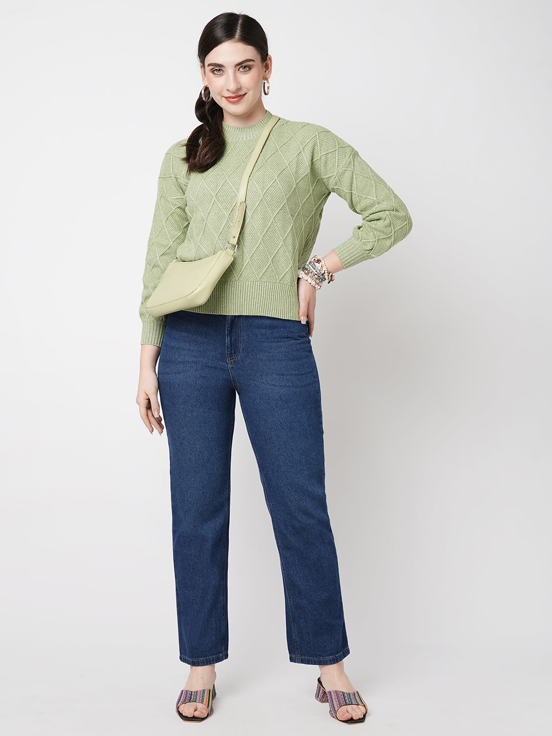 Women Blue High-Rise Loose Straight Fit Jeans