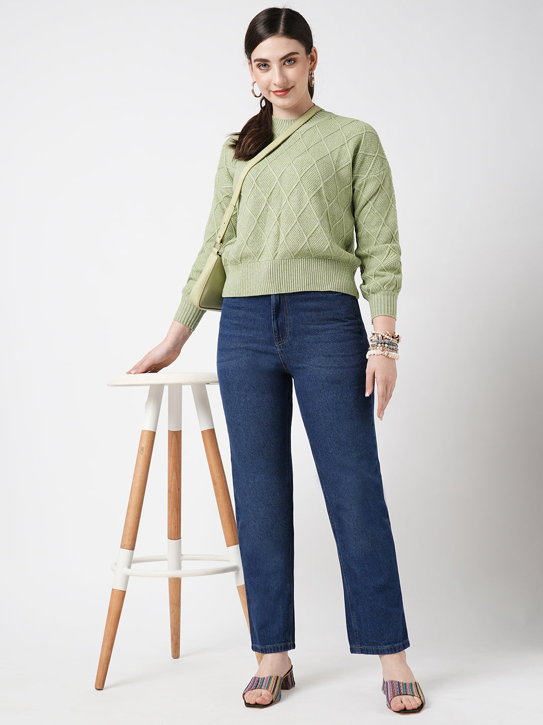 Women Blue High-Rise Loose Straight Fit Jeans