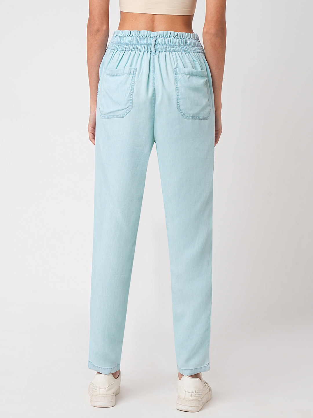 Women High-Rise Paper Bag Pants
