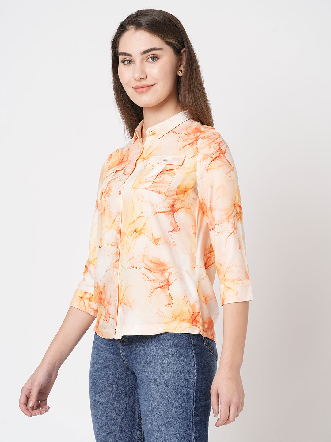 Women Marble Print Shirt