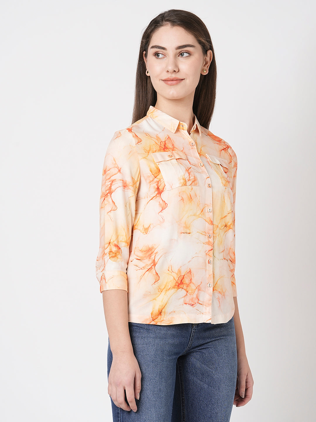 Women Marble Print Shirt