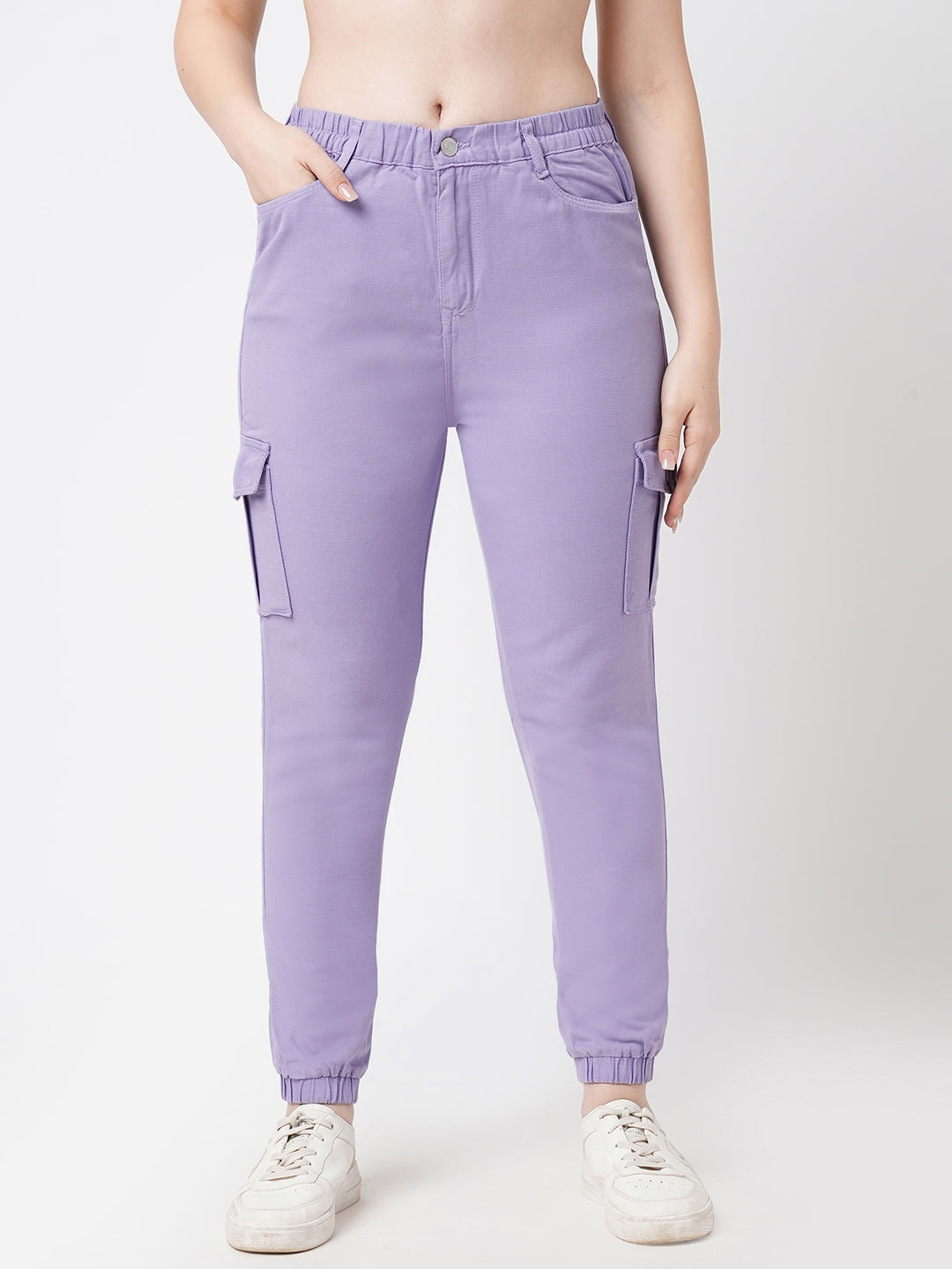 Women Lilac Mid-Rise Skinny Cargo
