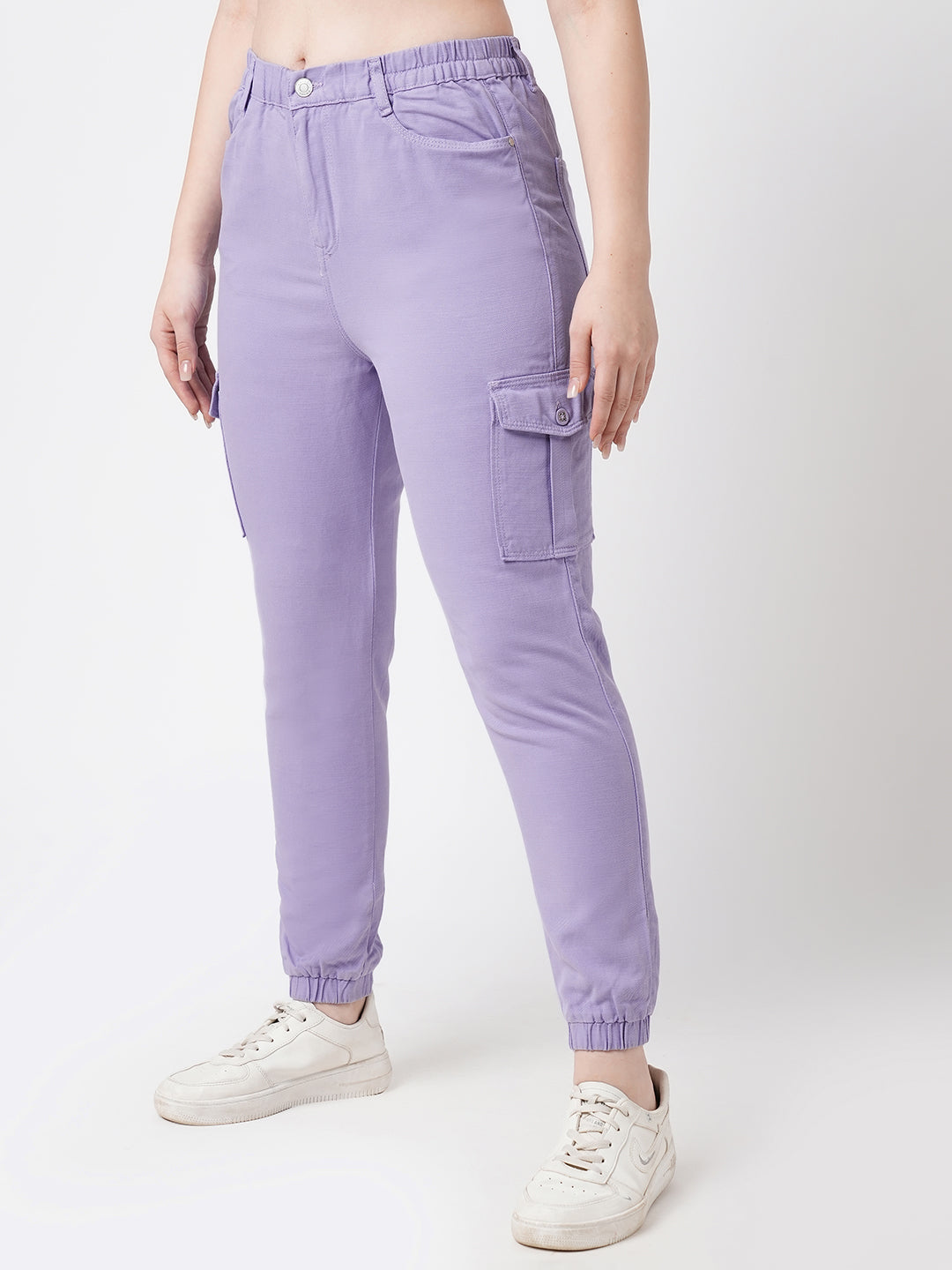 Women Lilac Mid-Rise Skinny Cargo