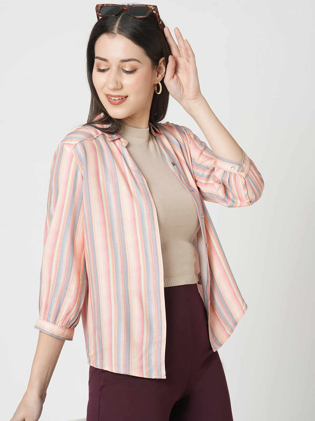 Women Multi Stripe Shirt