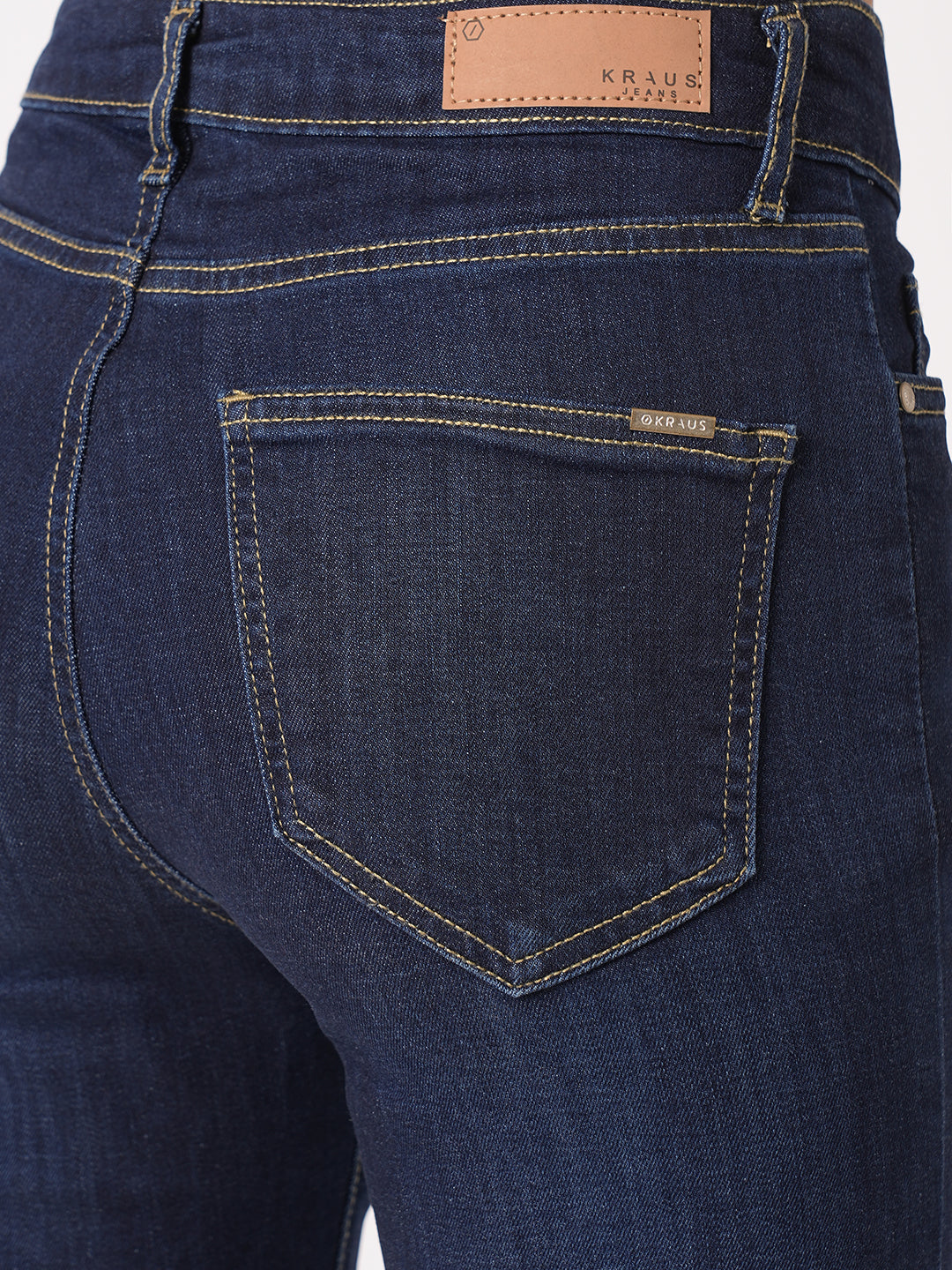 Women Dark Blue High-Rise Slim Straight Fit Jeans