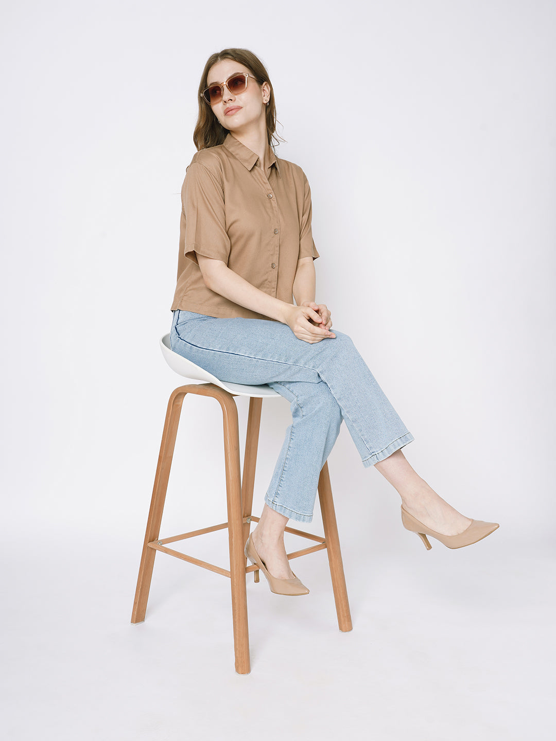 Women Blue High-Rise Wide Leg Jeans