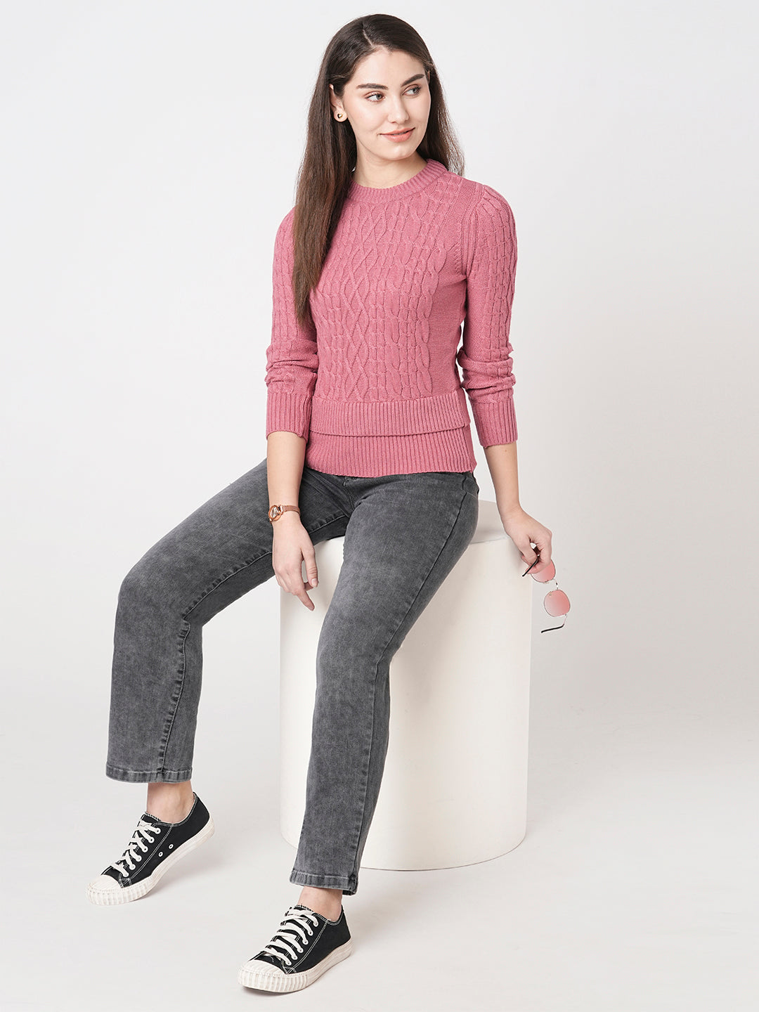 Women Grey High-Rise Relax Straight Jeans
