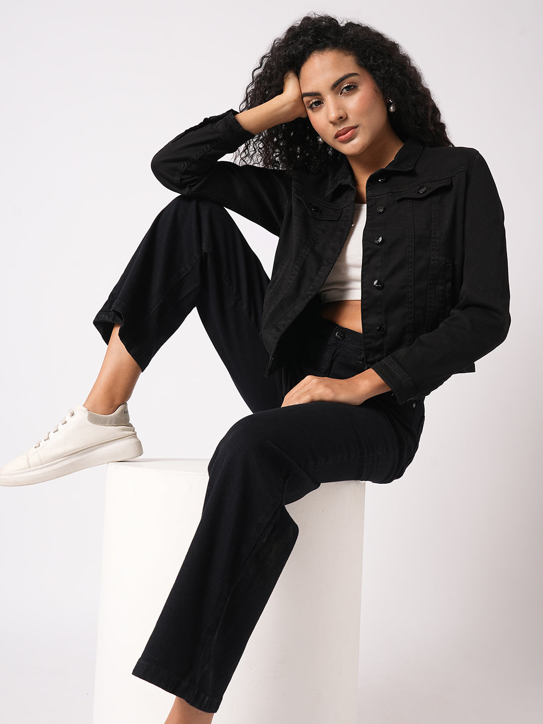 Women Black Denim Jacket