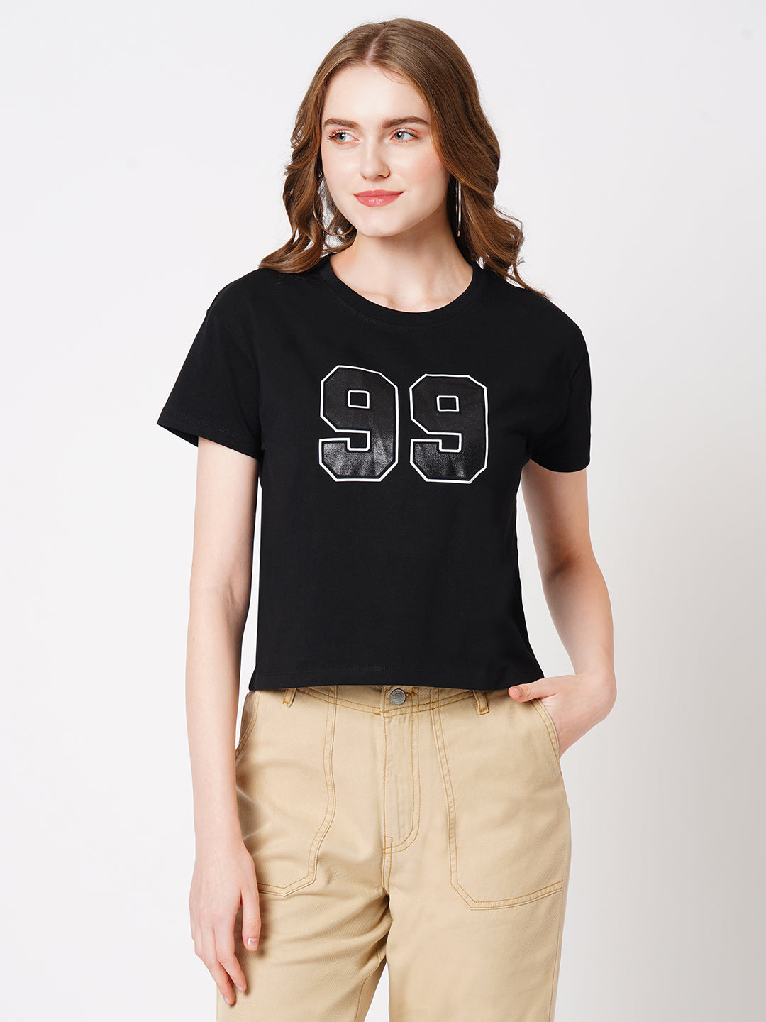 Women Black Graphic Tees