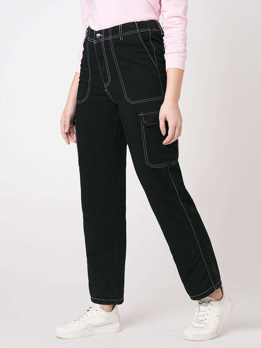 Women High-Rise Cotton Cargo