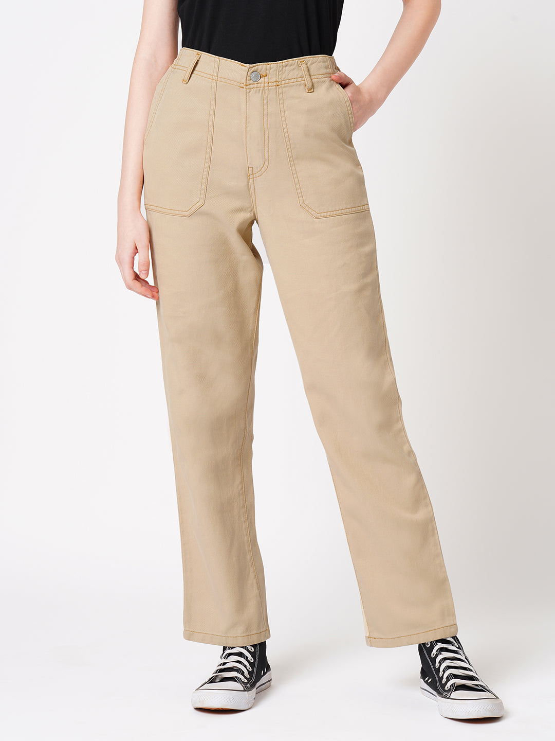 Women Granola High-Rise Straight Fit Jeans