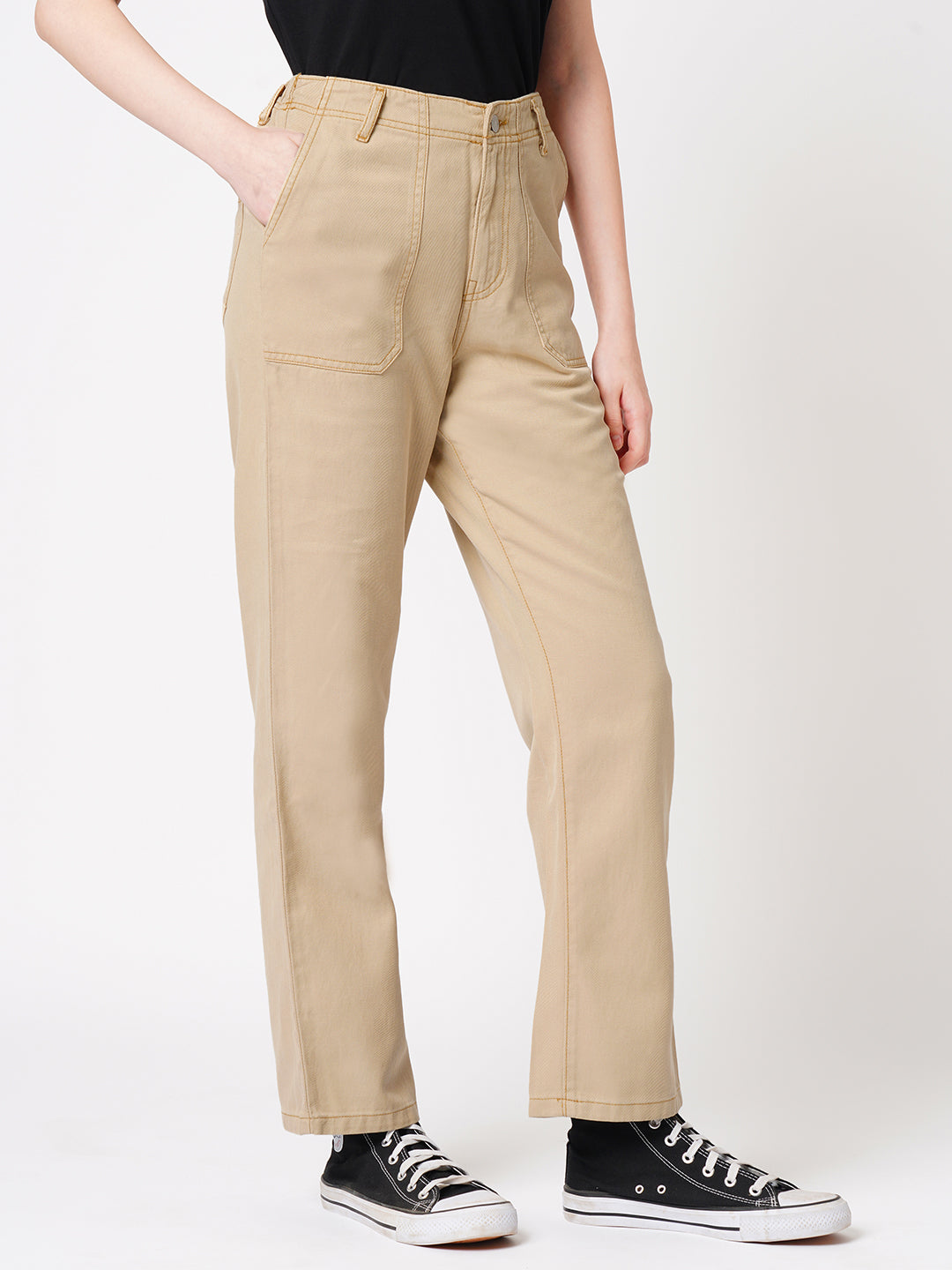 Women Granola High-Rise Straight Fit Jeans