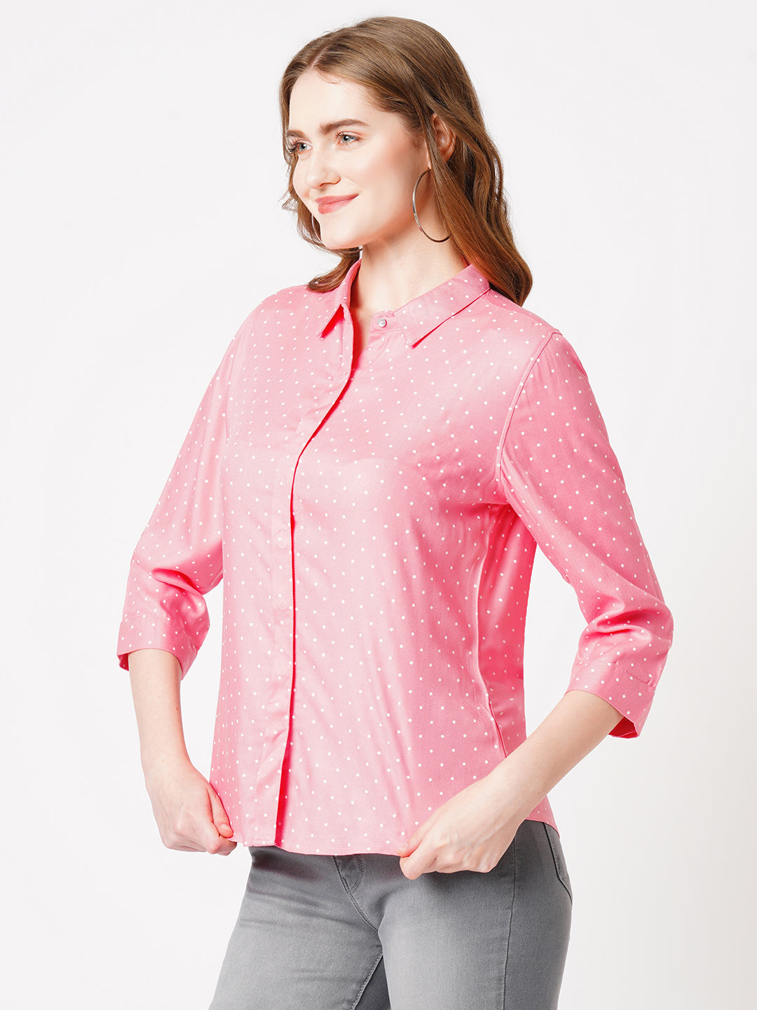 Women Polka Dot Printed Casual Shirt