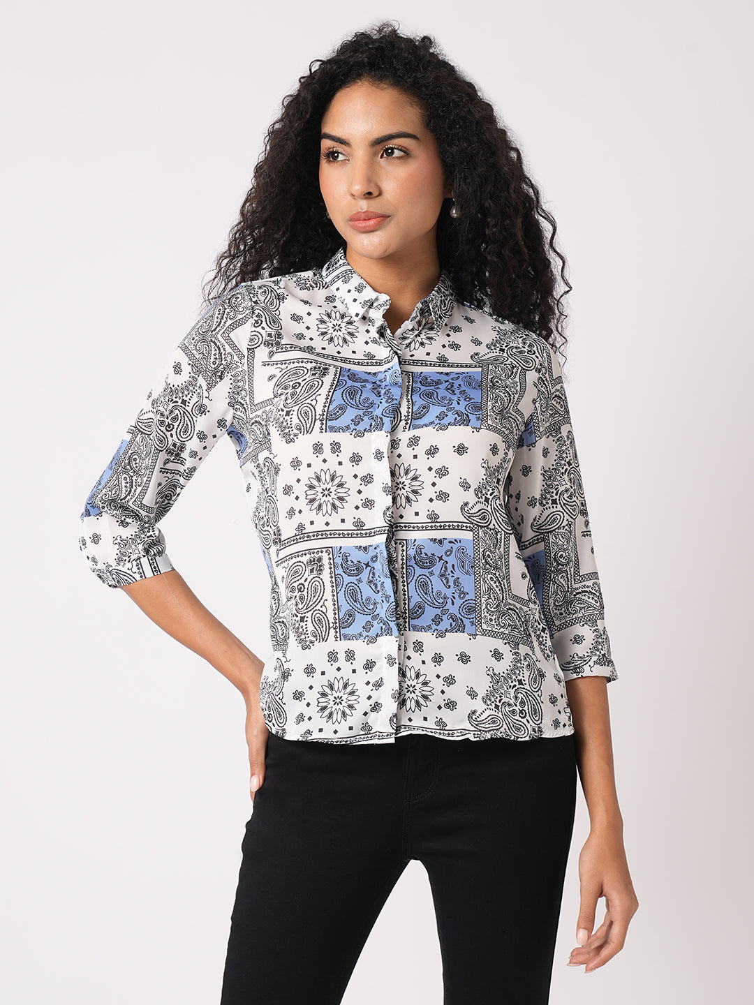 Women Bandana Printed Shirt