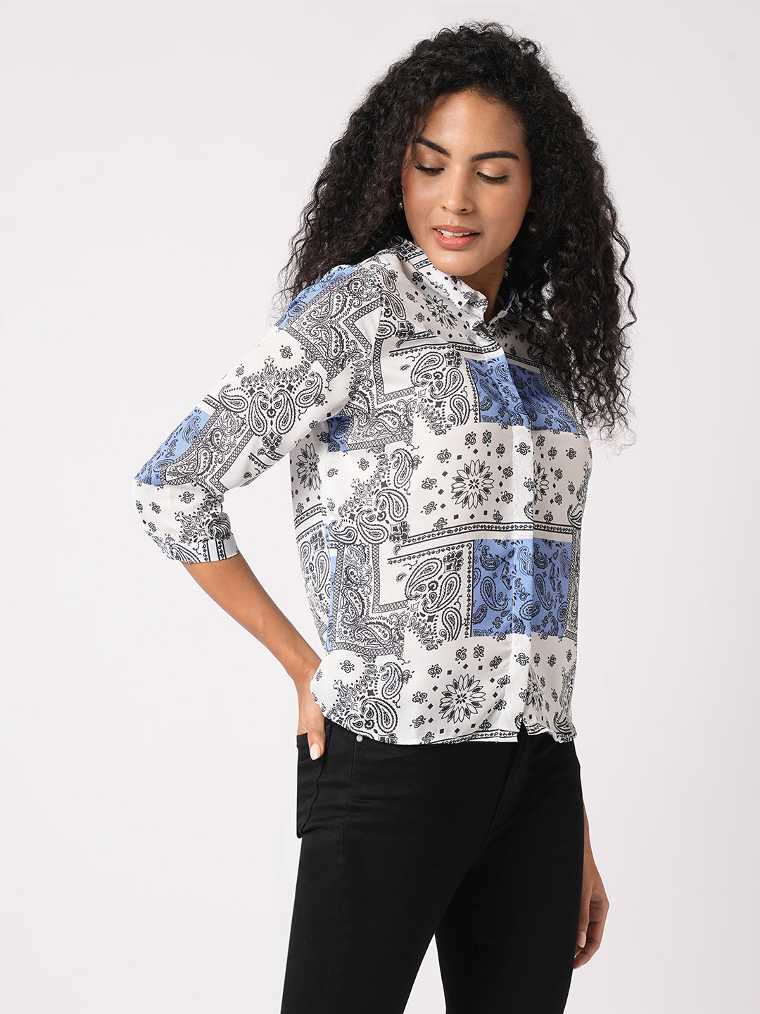 Women Bandana Printed Shirt