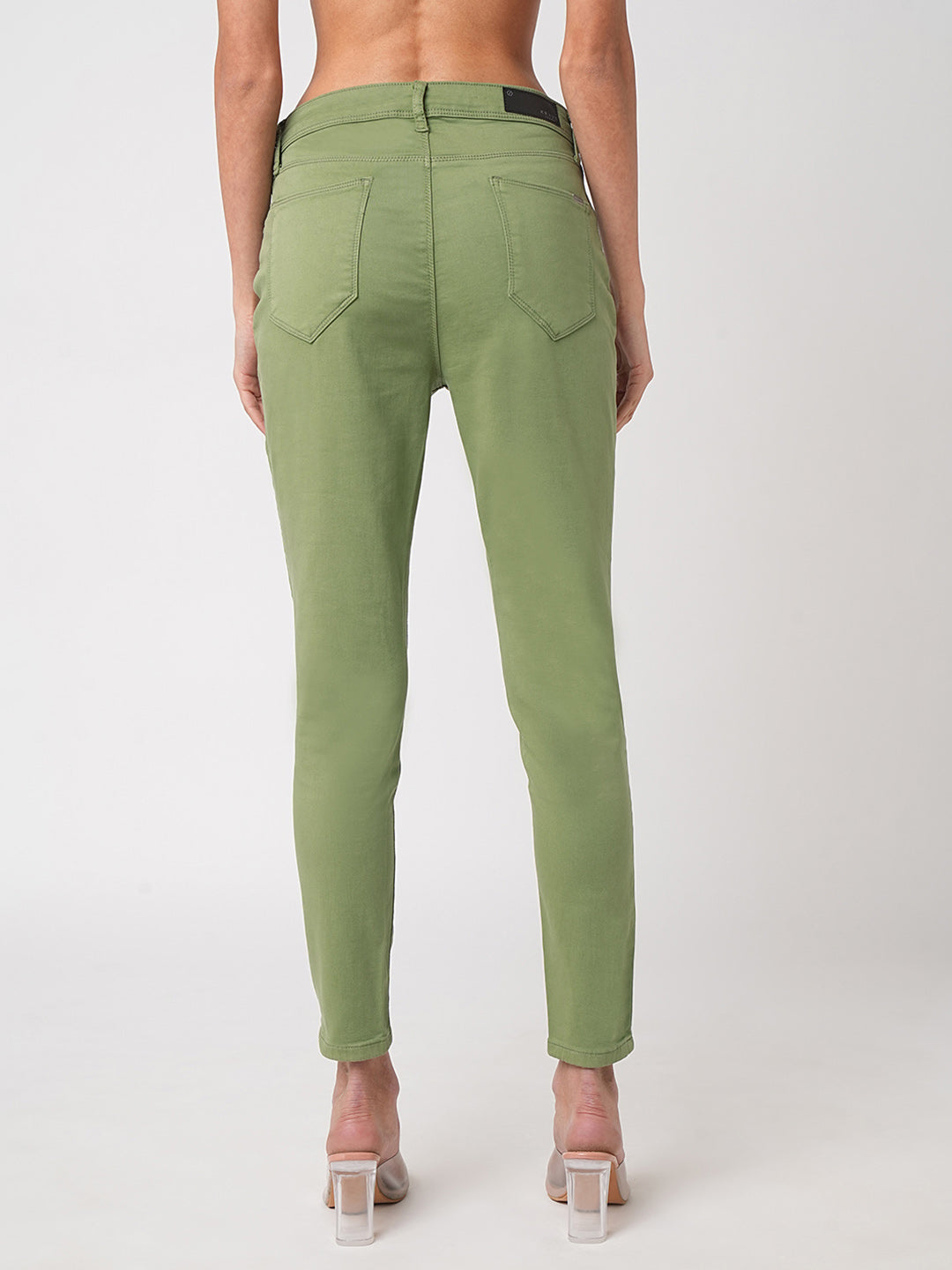 Women Olive High-Rise Skinny Jeans