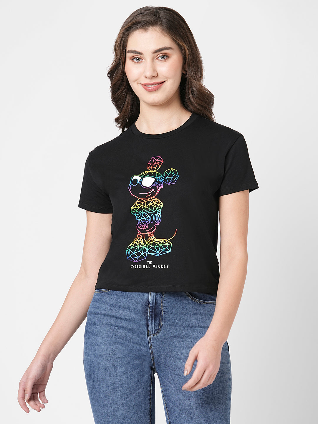 Women Black Graphic Tees
