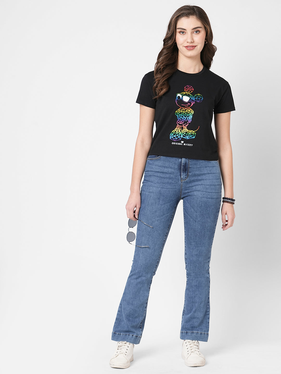 Women Black Graphic Tees