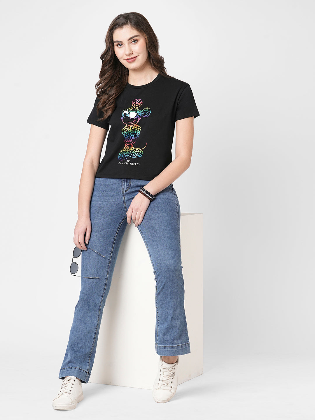 Women Black Graphic Tees