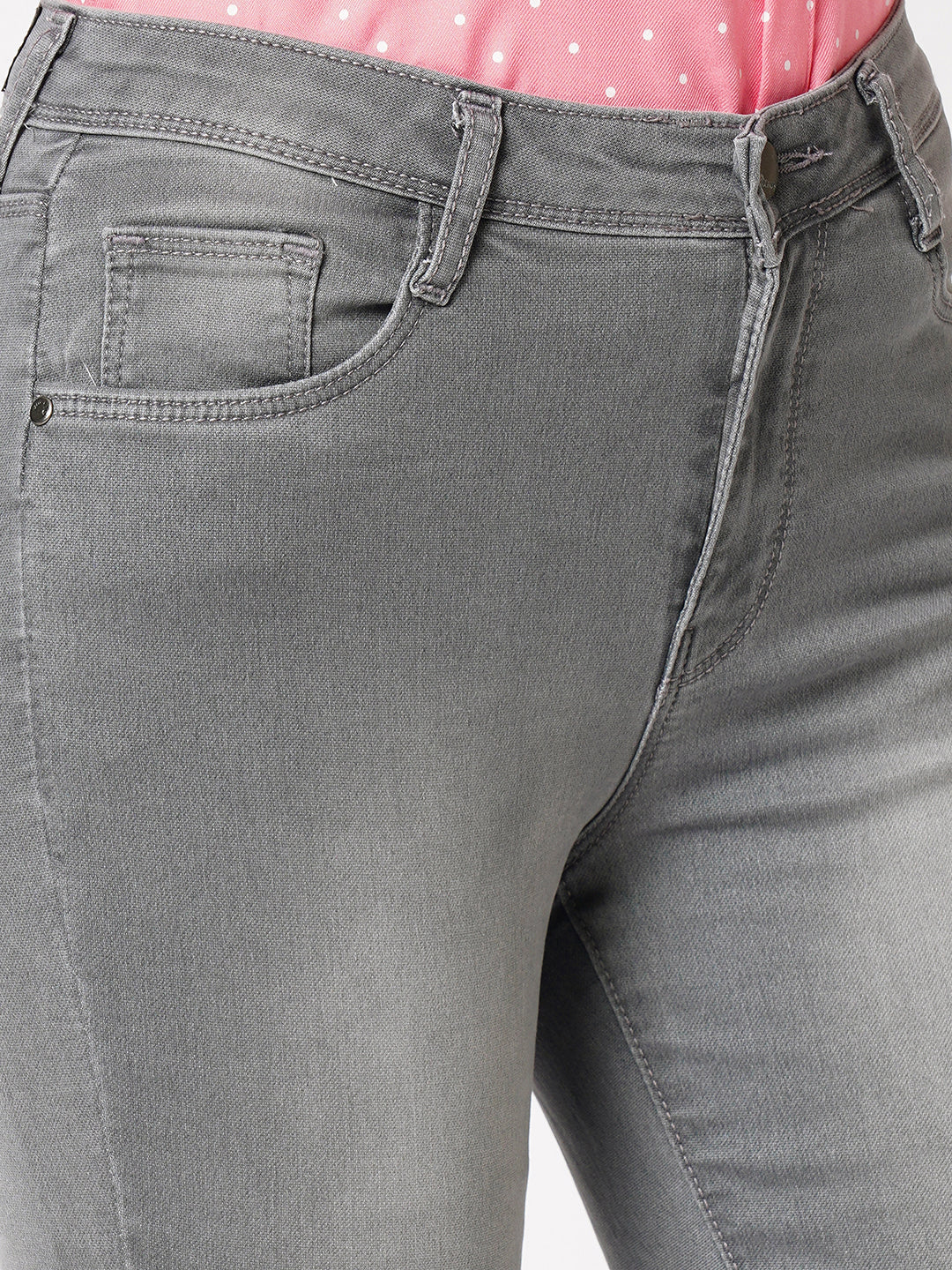 Women Grey High-Rise Skinny Jeans