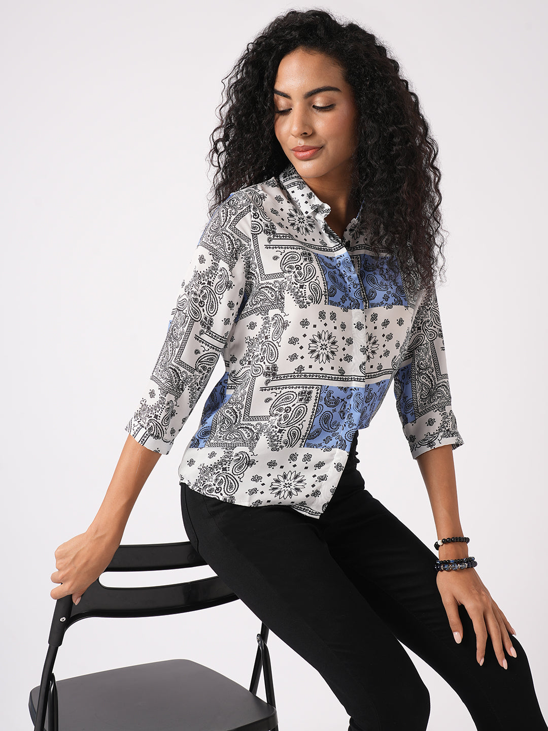 Women Bandana Printed Shirt