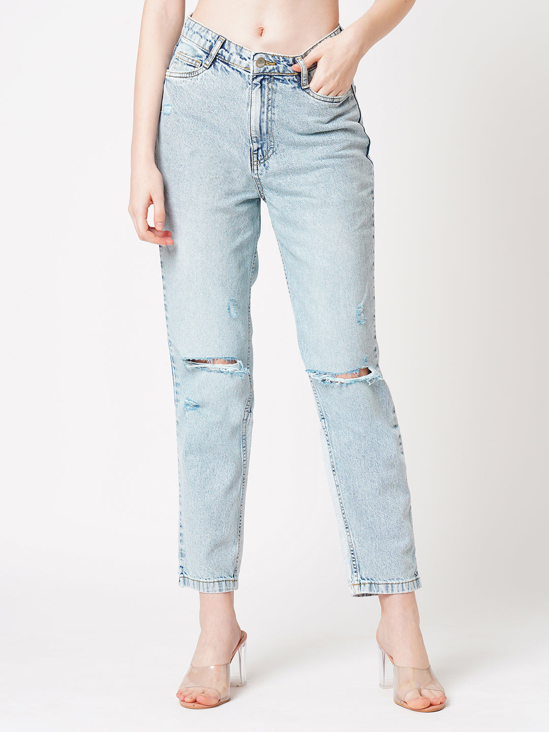 Women High-Rise Mom Fit Jeans