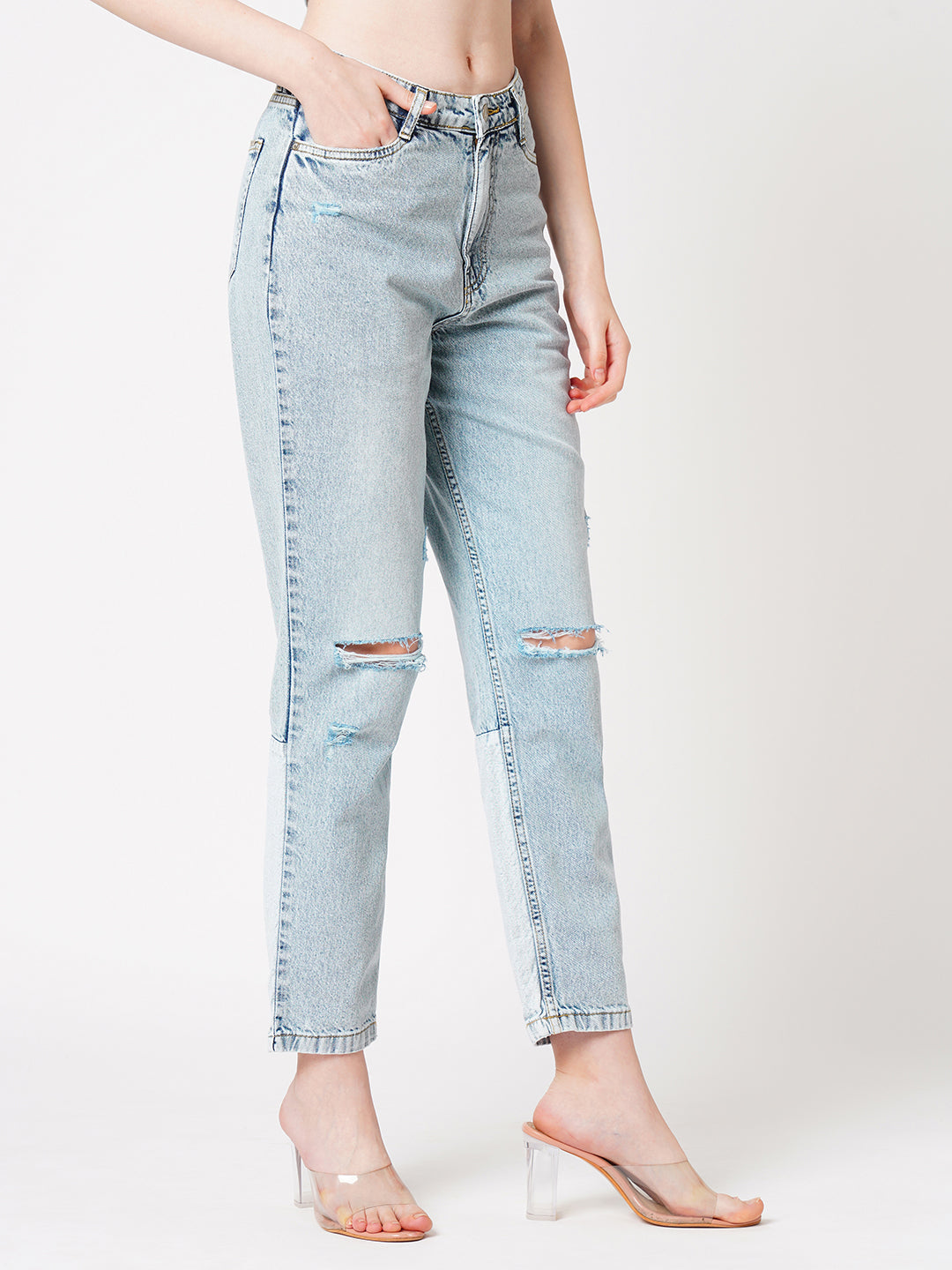 Women High-Rise Mom Fit Jeans