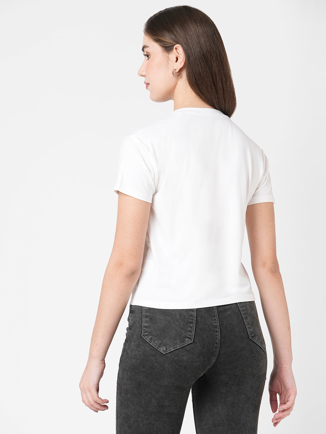 Women White Graphic Tees