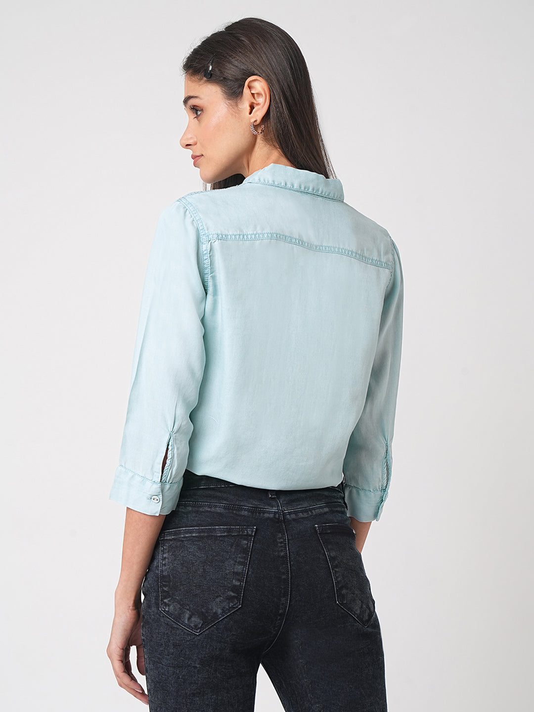 Women Denim Light Blue Shirt