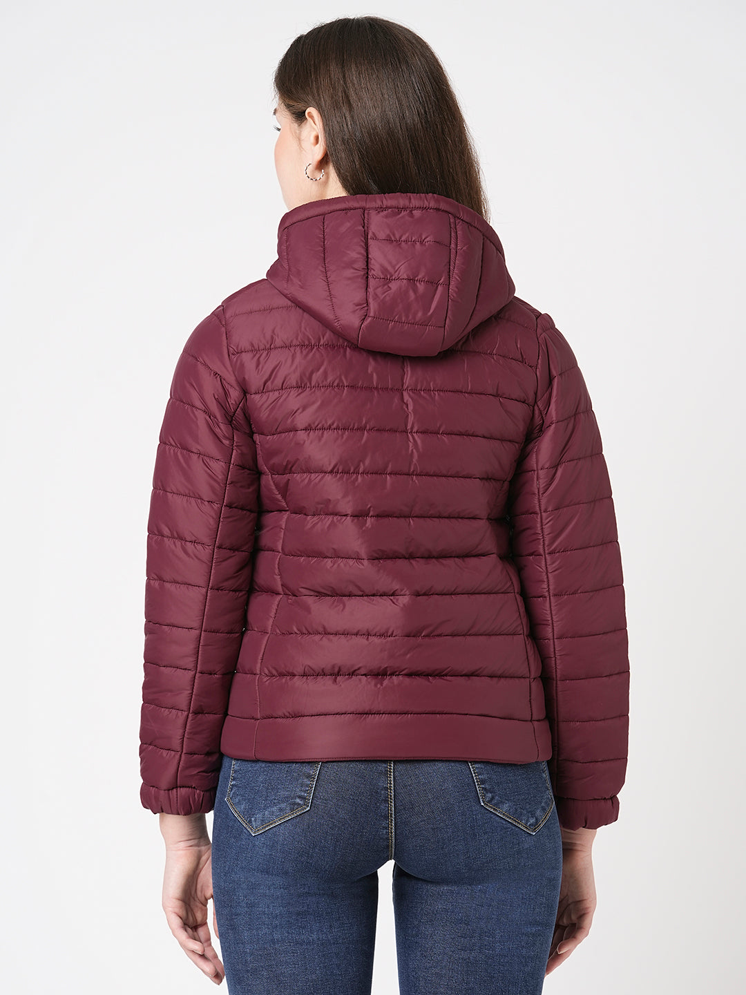 Women Maroon Puffer Jacket
