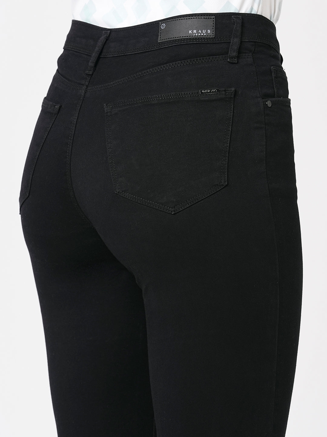 Black High-Rise Mini Flare Jeans