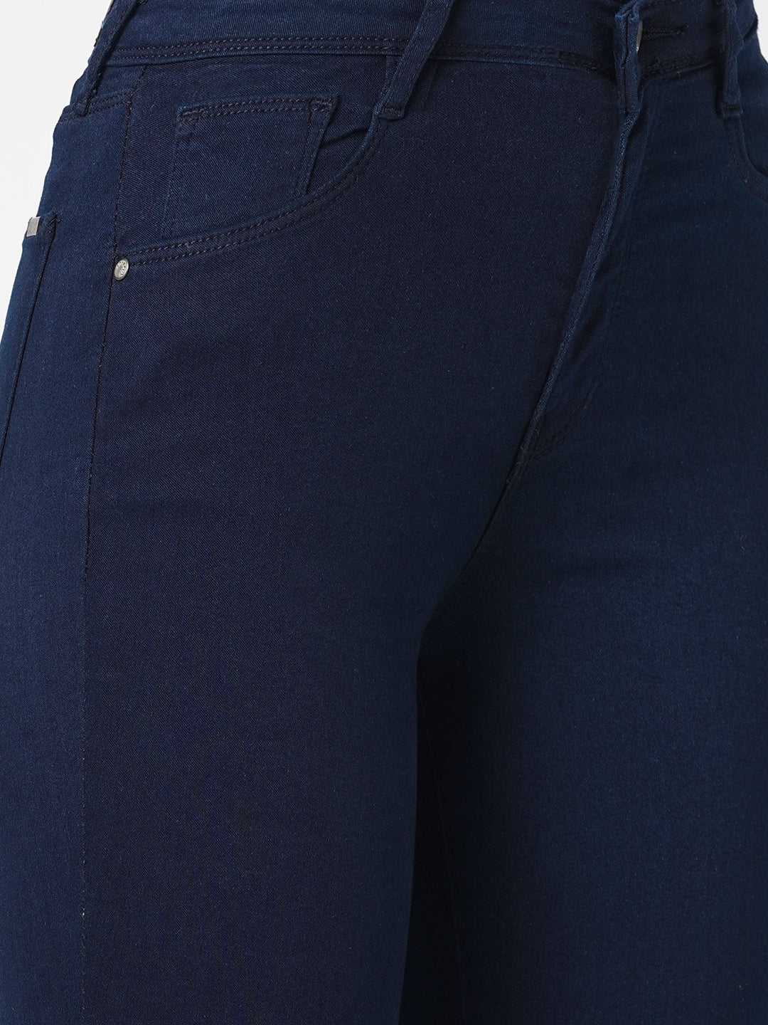 Women Ink Blue High-Rise Cargo