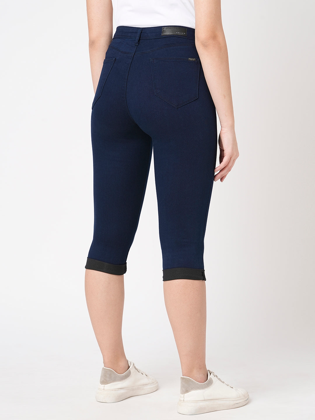 Women Ink Blue High-Rise Capri