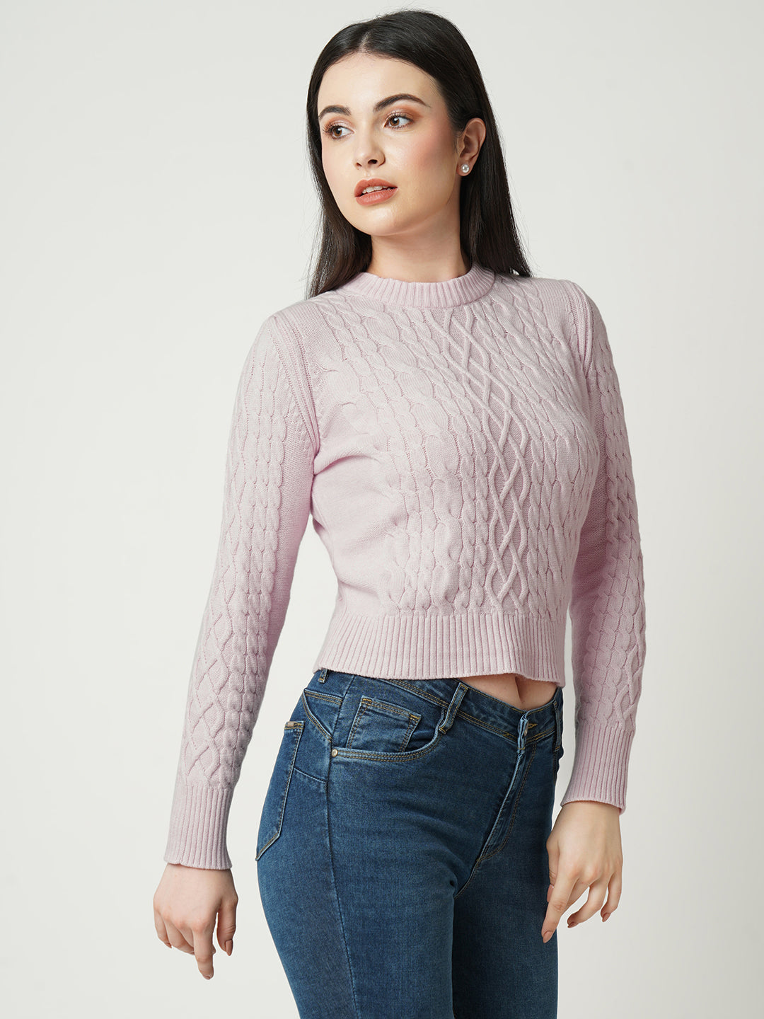 Women Powder Pink Sweaters