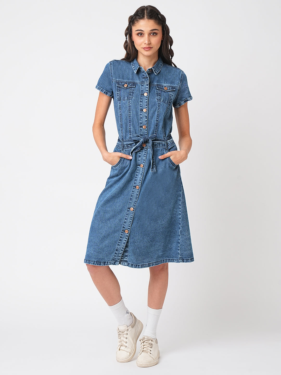 Women Blue Denim Dress