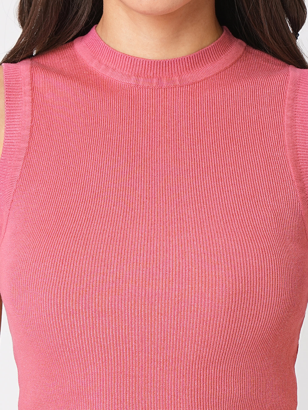Women Blush Pink Flat Knit