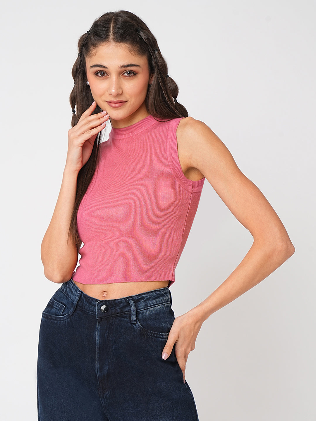 Women Blush Pink Flat Knit