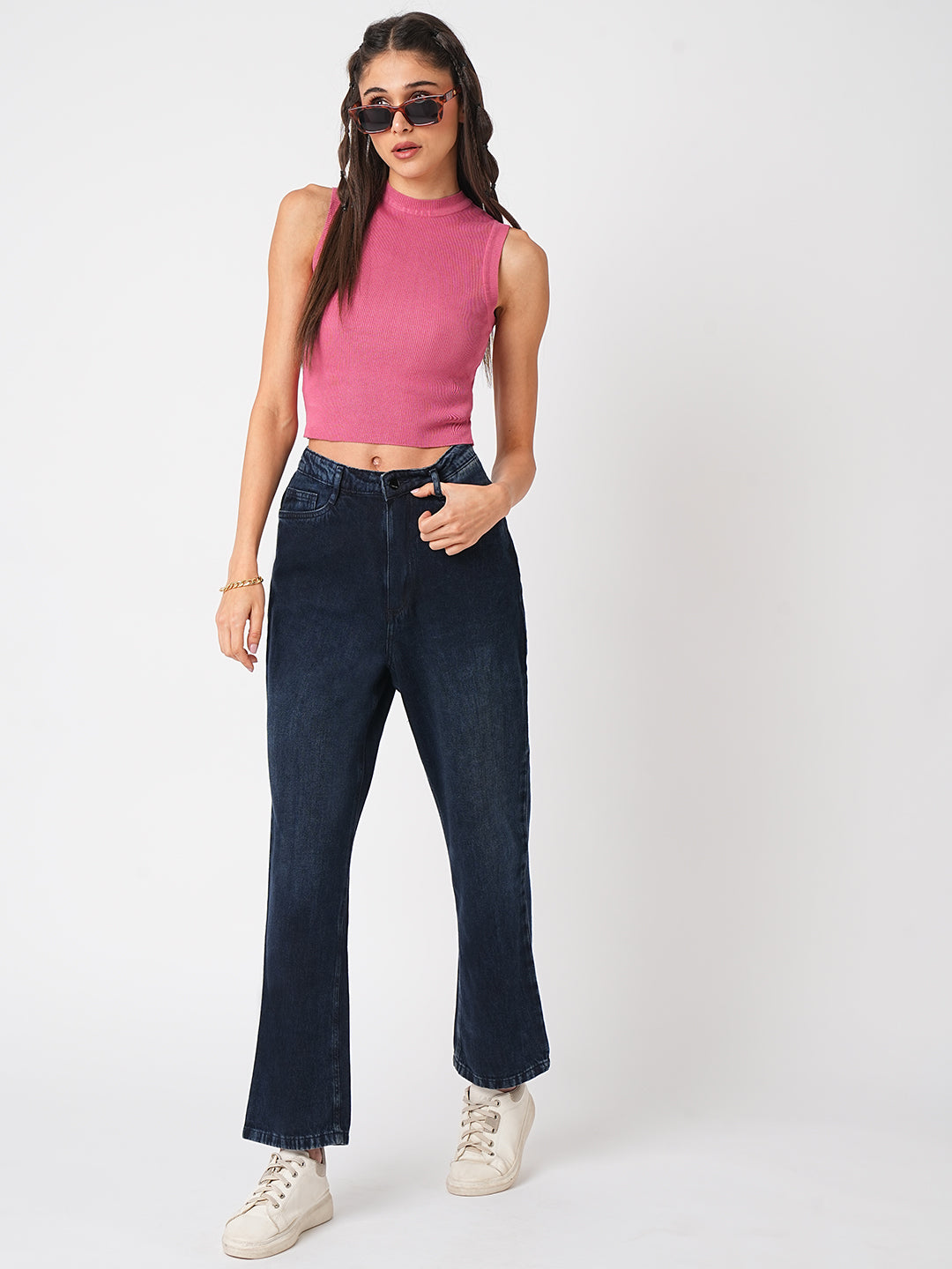 Women High-Rise Loose Straight Jeans